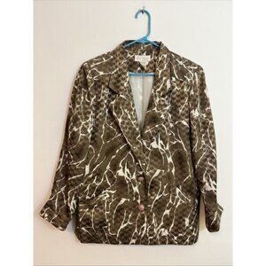 Da Rue Of California Womens XL Vintage Jacket Satin Feel Brown Shimmer